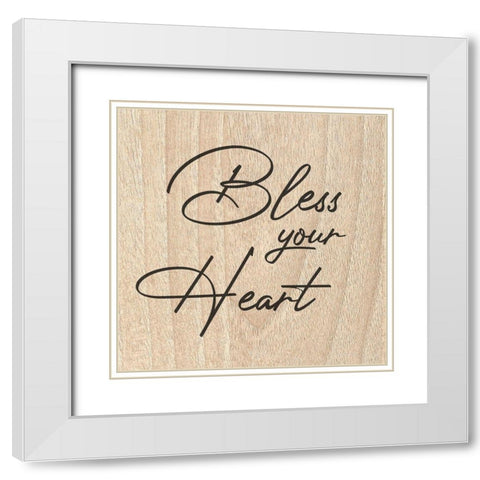 Bless Your Heart White Modern Wood Framed Art Print with Double Matting by Prime, Marcus