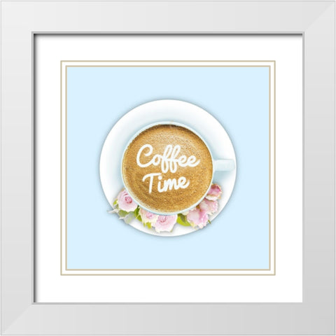 Beautiful Coffee Time White Modern Wood Framed Art Print with Double Matting by Prime, Marcus