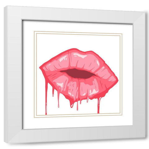 Dripping Kiss White Modern Wood Framed Art Print with Double Matting by Prime, Marcus