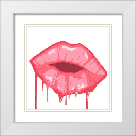Dripping Kiss White Modern Wood Framed Art Print with Double Matting by Prime, Marcus