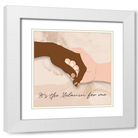 Melanin For Me White Modern Wood Framed Art Print with Double Matting by Prime, Marcus