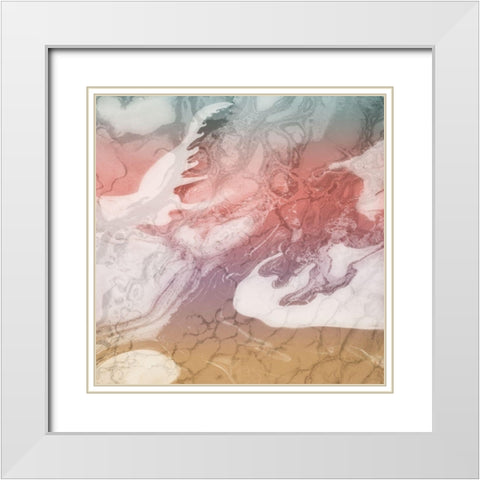 Pastel Abstract White Modern Wood Framed Art Print with Double Matting by Prime, Marcus