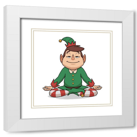 Yoga Elf 4 White Modern Wood Framed Art Print with Double Matting by Prime, Marcus