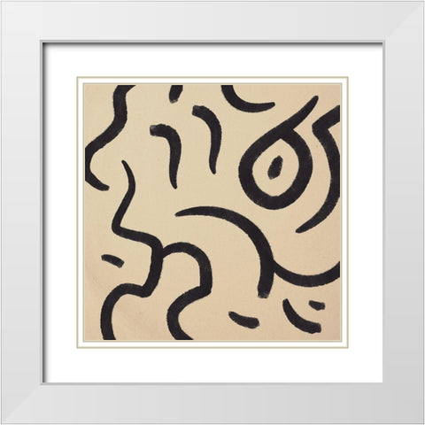 Calculated Brush Strokes White Modern Wood Framed Art Print with Double Matting by Prime, Marcus
