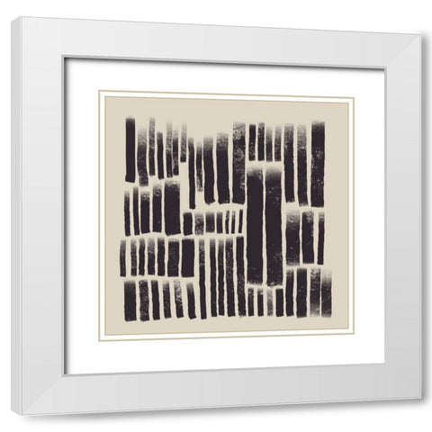 Vibrating Lines White Modern Wood Framed Art Print with Double Matting by Prime, Marcus