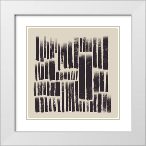Vibrating Lines White Modern Wood Framed Art Print with Double Matting by Prime, Marcus