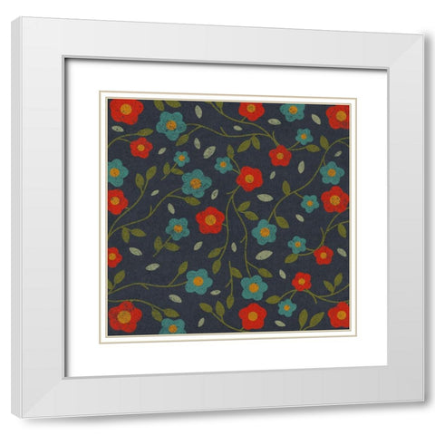Vintage Blooms 2 White Modern Wood Framed Art Print with Double Matting by Prime, Marcus