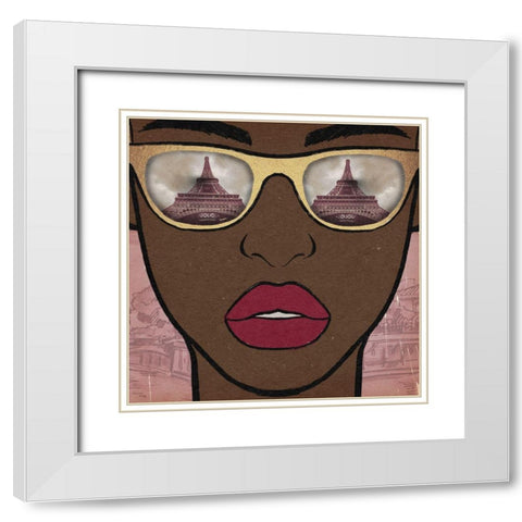 Paris Searching White Modern Wood Framed Art Print with Double Matting by Prime, Marcus