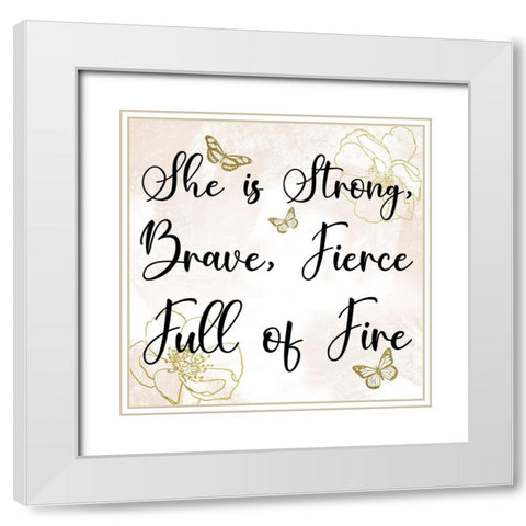 Fierce Woman White Modern Wood Framed Art Print with Double Matting by Prime, Marcus