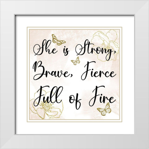 Fierce Woman White Modern Wood Framed Art Print with Double Matting by Prime, Marcus