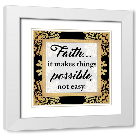 Possible Not Easy White Modern Wood Framed Art Print with Double Matting by Prime, Marcus