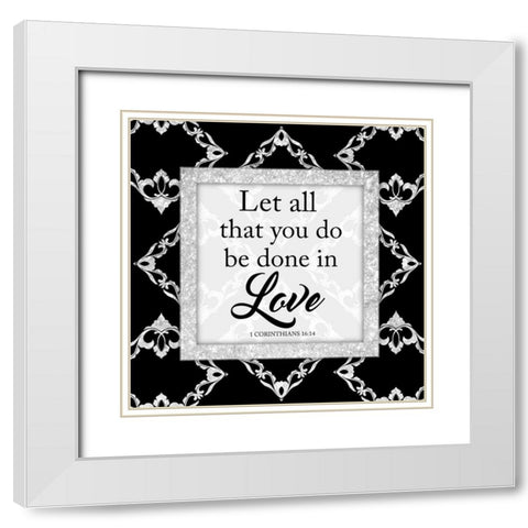 Done In Love 2 White Modern Wood Framed Art Print with Double Matting by Prime, Marcus