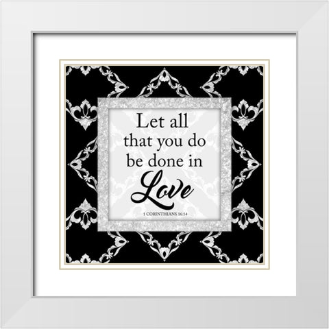 Done In Love 2 White Modern Wood Framed Art Print with Double Matting by Prime, Marcus