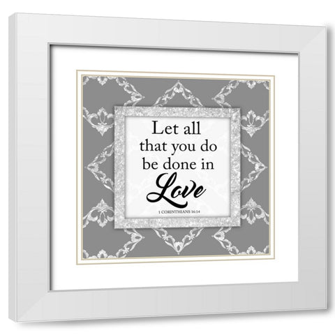 Done In Love 1 White Modern Wood Framed Art Print with Double Matting by Prime, Marcus