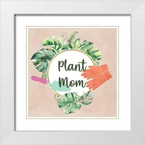 Gradening Mom White Modern Wood Framed Art Print with Double Matting by Prime, Marcus