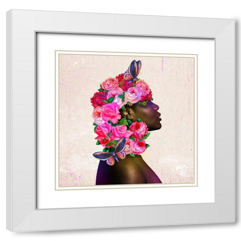 Woman Flourish 2 White Modern Wood Framed Art Print with Double Matting by Prime, Marcus