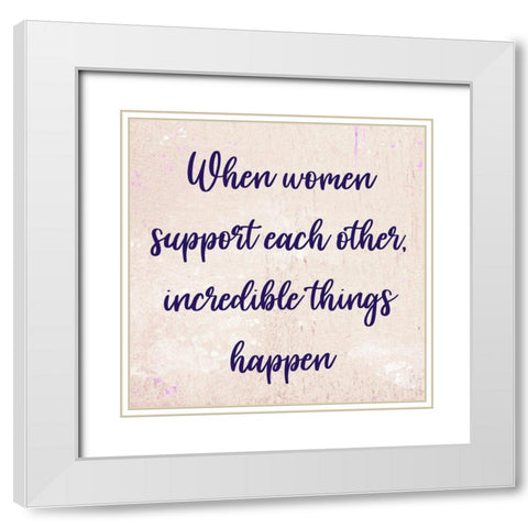 Support Each Other 2 White Modern Wood Framed Art Print with Double Matting by Prime, Marcus