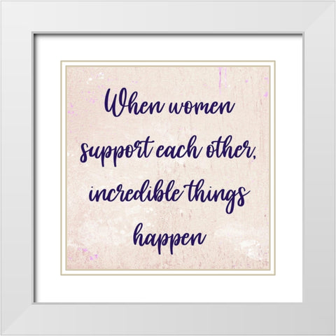 Support Each Other 2 White Modern Wood Framed Art Print with Double Matting by Prime, Marcus
