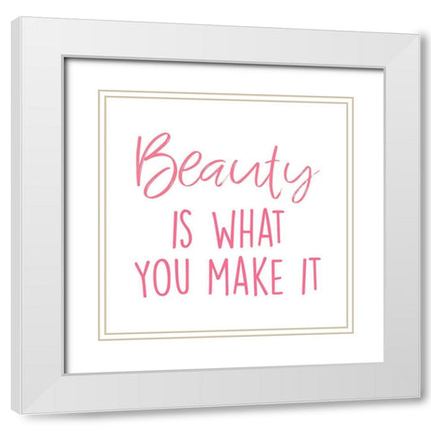 Making Beauty 1 White Modern Wood Framed Art Print with Double Matting by Prime, Marcus