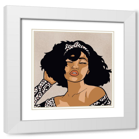 Cheetah Print Diva 2 White Modern Wood Framed Art Print with Double Matting by Prime, Marcus
