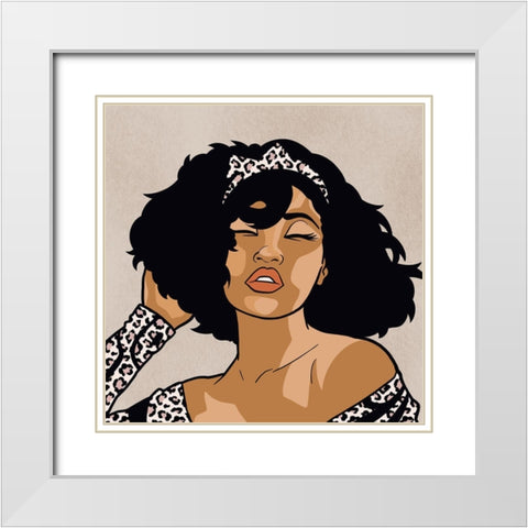 Cheetah Print Diva 2 White Modern Wood Framed Art Print with Double Matting by Prime, Marcus
