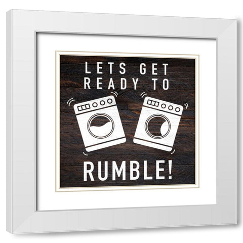 Lets Rumble White Modern Wood Framed Art Print with Double Matting by Prime, Marcus
