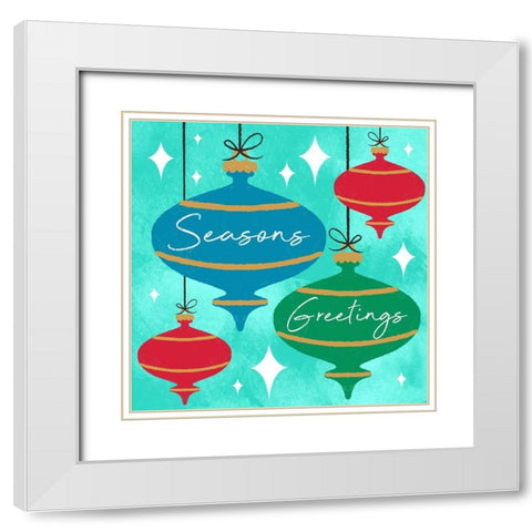 Seasons Greetings White Modern Wood Framed Art Print with Double Matting by Prime, Marcus