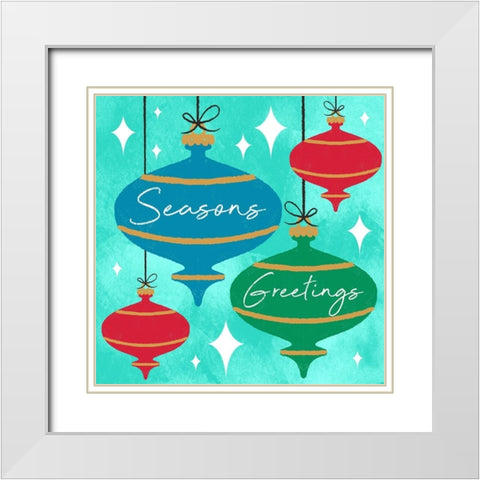 Seasons Greetings White Modern Wood Framed Art Print with Double Matting by Prime, Marcus