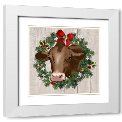 Merry Cow White Modern Wood Framed Art Print with Double Matting by Prime, Marcus