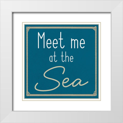 Sea Meet White Modern Wood Framed Art Print with Double Matting by Prime, Marcus