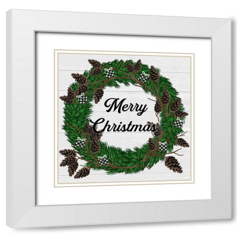 Christmas Birds White Modern Wood Framed Art Print with Double Matting by Prime, Marcus