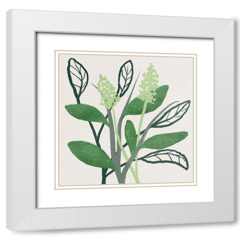 Intertwined Foliage 2 White Modern Wood Framed Art Print with Double Matting by Prime, Marcus