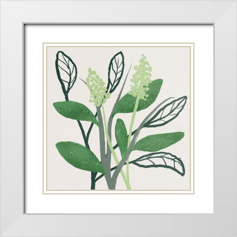 Intertwined Foliage 2 White Modern Wood Framed Art Print with Double Matting by Prime, Marcus
