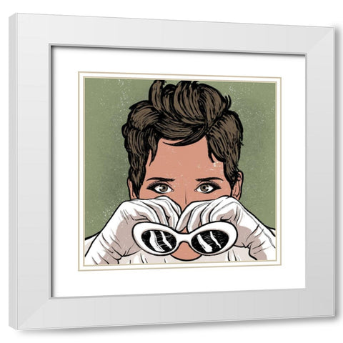 Mysterious Woman White Modern Wood Framed Art Print with Double Matting by Prime, Marcus