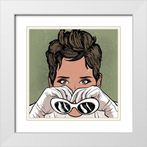Mysterious Woman White Modern Wood Framed Art Print with Double Matting by Prime, Marcus
