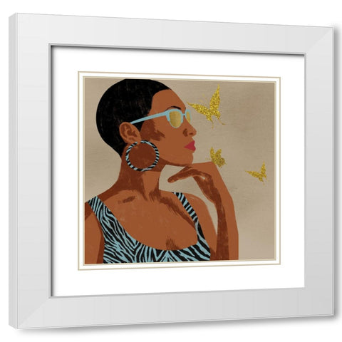 Fierce And Elegant 1 White Modern Wood Framed Art Print with Double Matting by Prime, Marcus