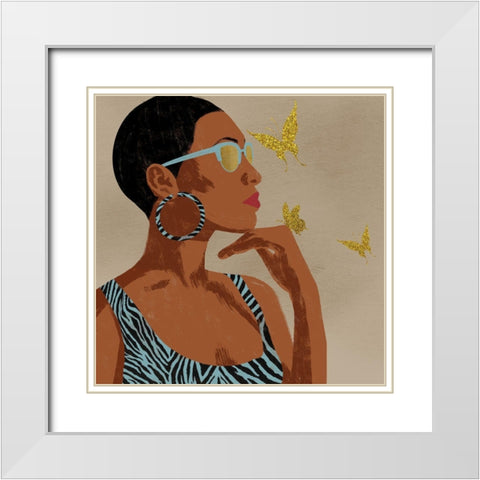 Fierce And Elegant 1 White Modern Wood Framed Art Print with Double Matting by Prime, Marcus
