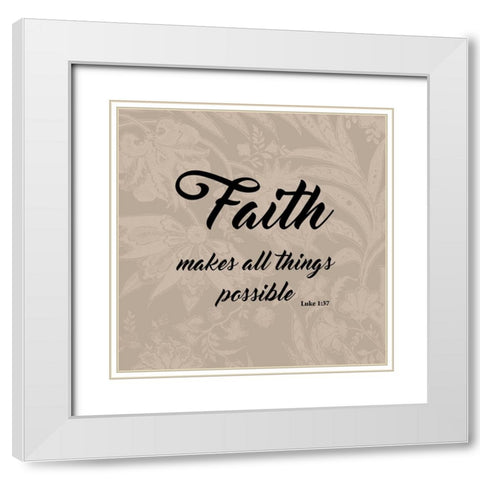 Possible Faith White Modern Wood Framed Art Print with Double Matting by Prime, Marcus