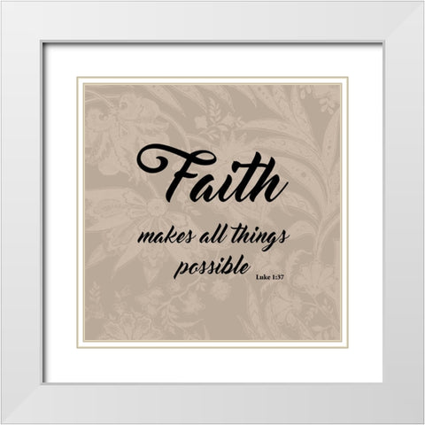 Possible Faith White Modern Wood Framed Art Print with Double Matting by Prime, Marcus