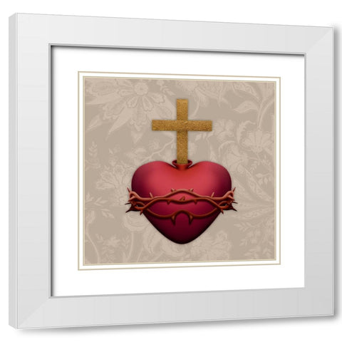 Courageous Heart White Modern Wood Framed Art Print with Double Matting by Prime, Marcus