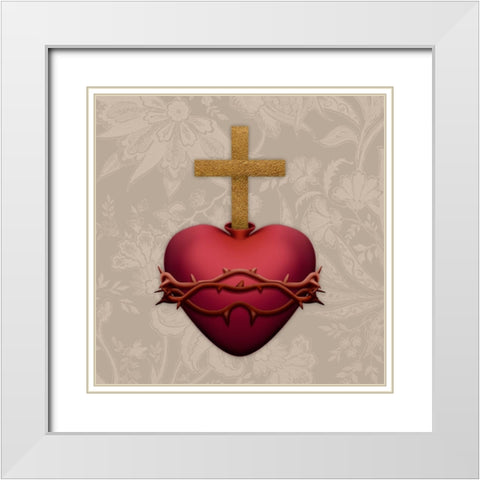 Courageous Heart White Modern Wood Framed Art Print with Double Matting by Prime, Marcus