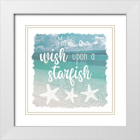 Starfish Wish White Modern Wood Framed Art Print with Double Matting by Prime, Marcus