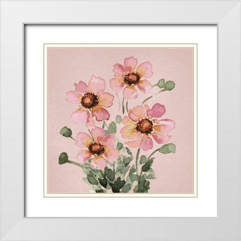 Blooming Bunch 2 White Modern Wood Framed Art Print with Double Matting by Prime, Marcus