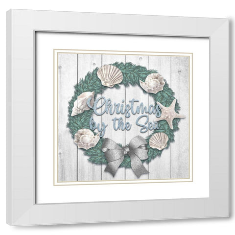 Christmas By The Sea White Modern Wood Framed Art Print with Double Matting by Prime, Marcus