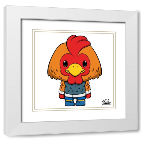 Connor Chicken White Modern Wood Framed Art Print with Double Matting by Prime, Marcus