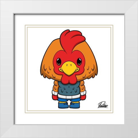 Connor Chicken White Modern Wood Framed Art Print with Double Matting by Prime, Marcus