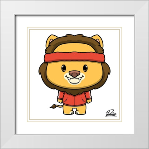 Lucas Lion White Modern Wood Framed Art Print with Double Matting by Prime, Marcus