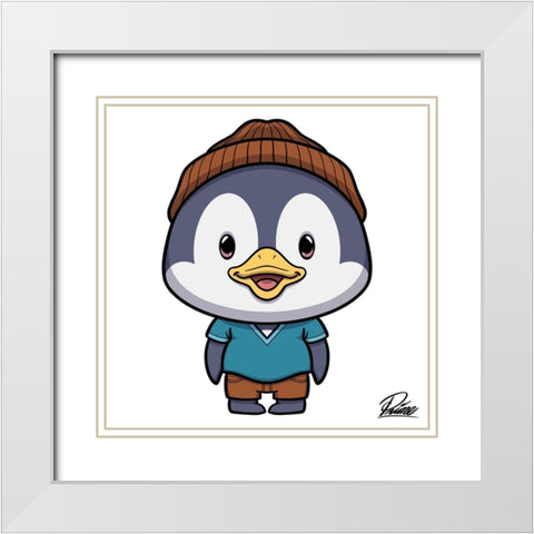 Pryce Penguin White Modern Wood Framed Art Print with Double Matting by Prime, Marcus