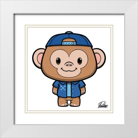 Ramsey Monkey White Modern Wood Framed Art Print with Double Matting by Prime, Marcus