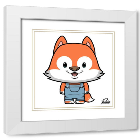 Riley Fox White Modern Wood Framed Art Print with Double Matting by Prime, Marcus